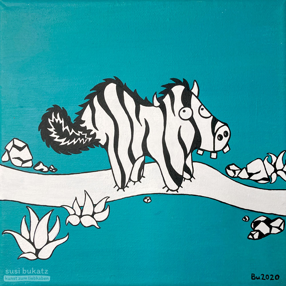 »Warzebra«, 20 x 20 cm