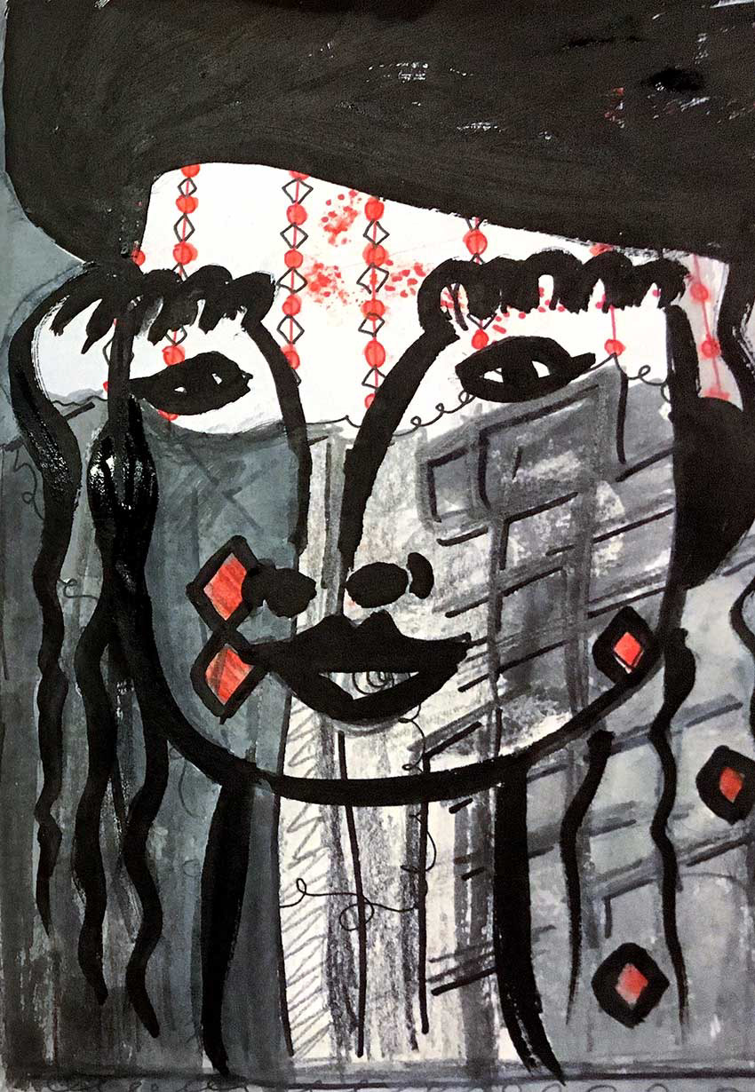 Irene - copic markers, watercolour and acrylic.