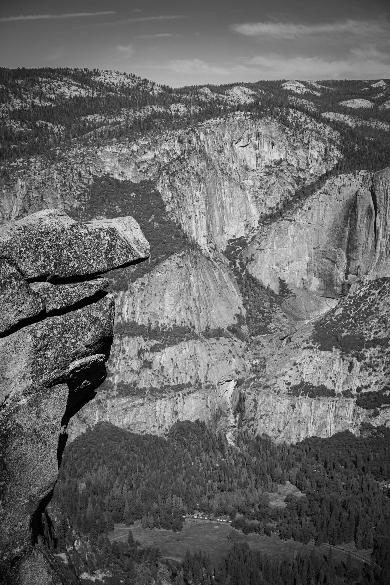 Glacier Point view of Valley - Yosemite Falls