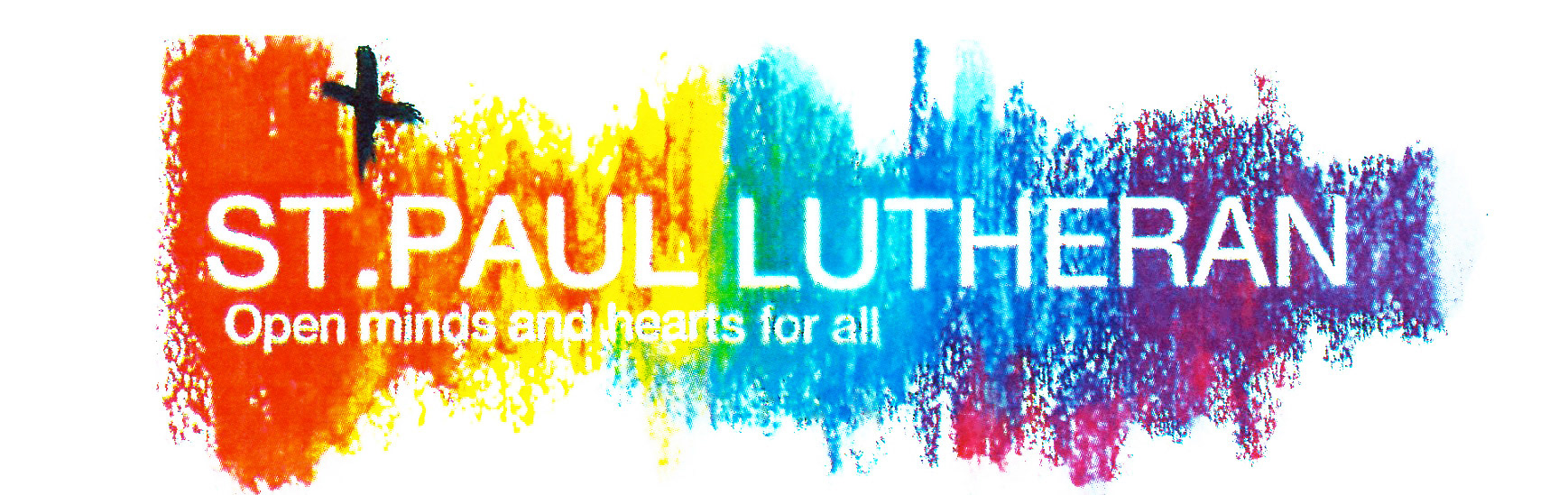 St Paul Church Logo St Paul Lutheran open minds and hearts for all on a rainbow