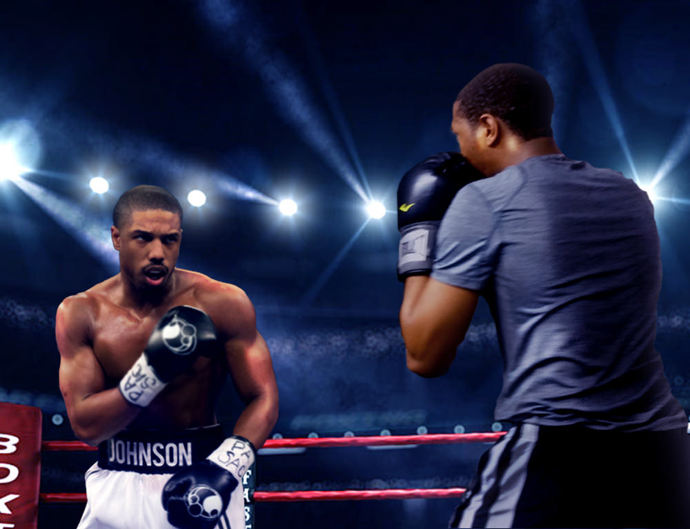 Composition of Michael B. Jordan as Creed vs Rashidi