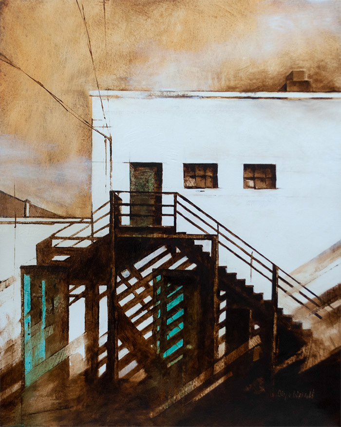 "Sunlight Hiding in the Alley" / Oil on Board / 20" x 16" / SOLD