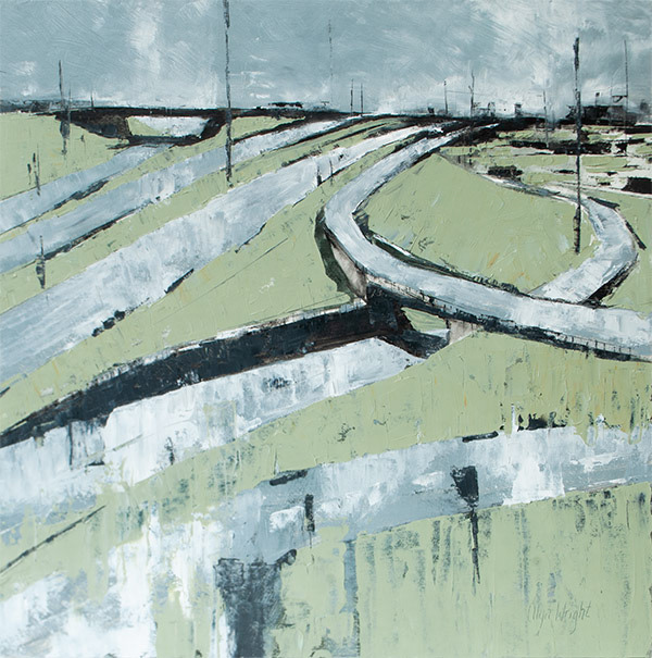 "Highway Dance" / Oil on Wood Panels / 16" x 16