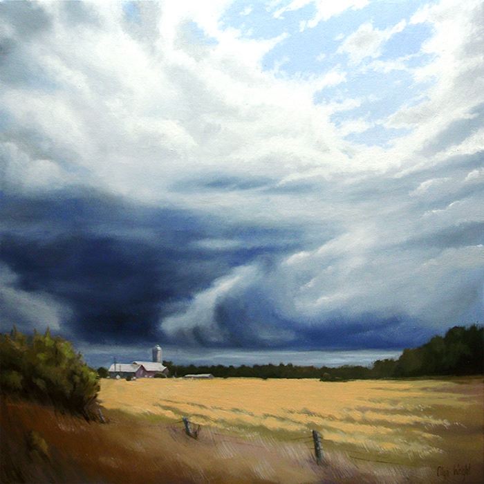 "Big Storm Over a Little Farm" / Oil on Canvas / 24" x 24"