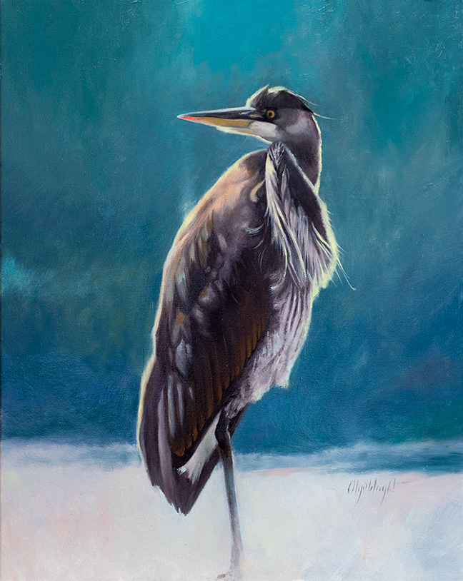 "Great Blue Heron" / Oil on Canvas / 20" x 16"