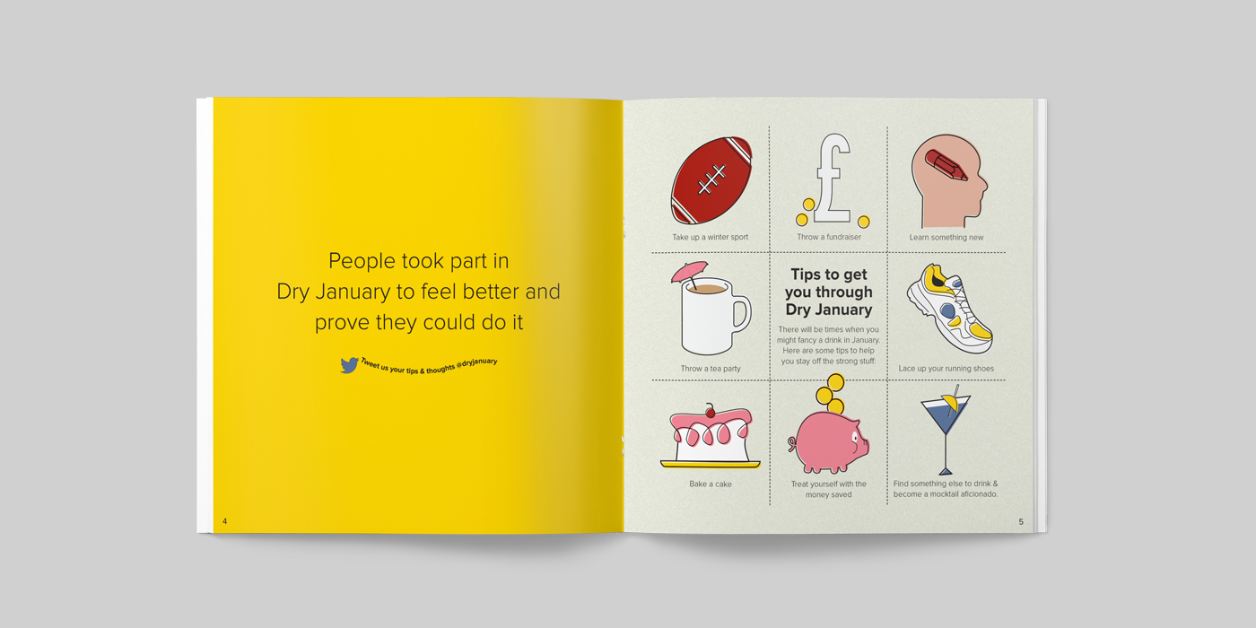 Dry January Booklet featuring bespoke illustrations