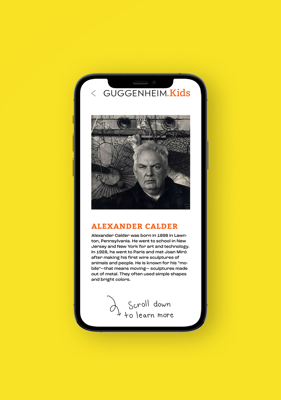 Artist page on mobile