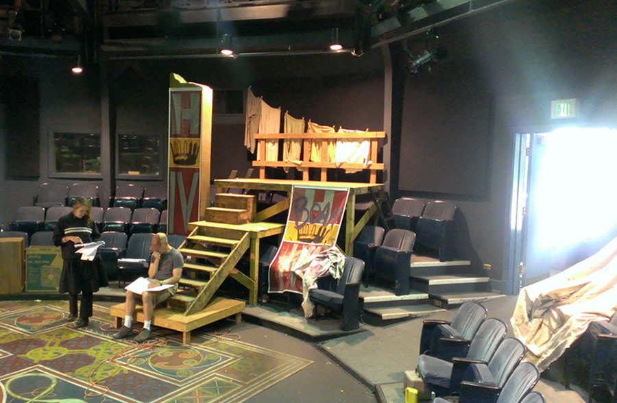After touring through prison facilities, the set was fit into the Penthouse Theatre