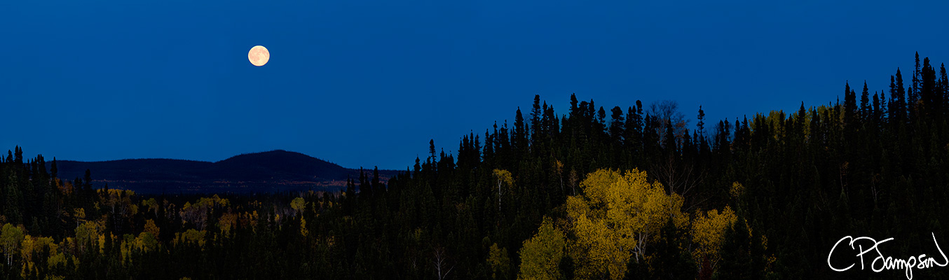 Moon Lit Churchill River Valley Panorama