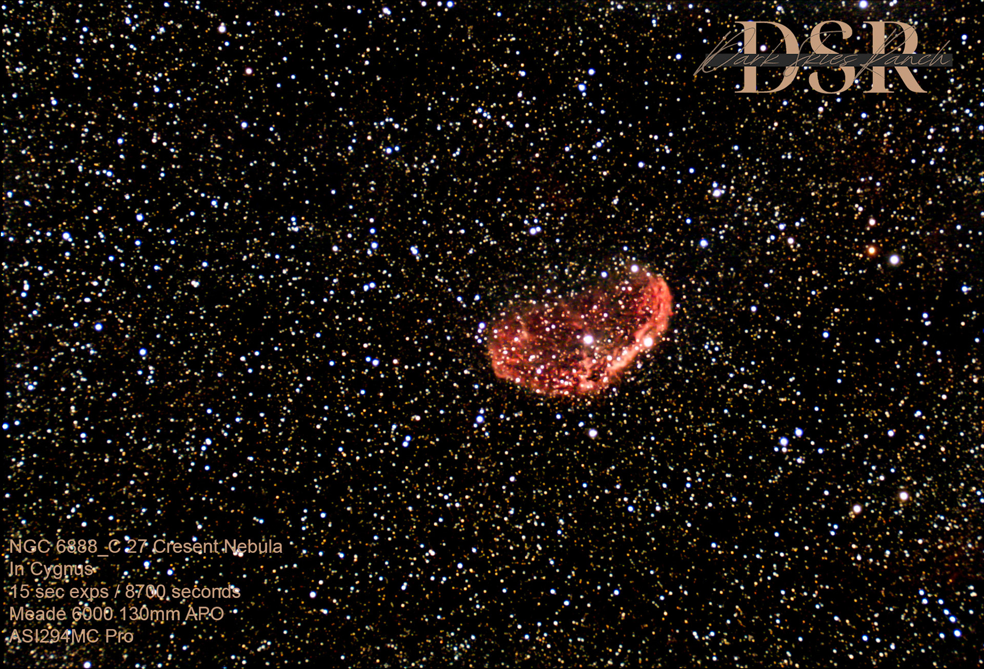 NGC 6888 Cresent Nebula in Cygnus