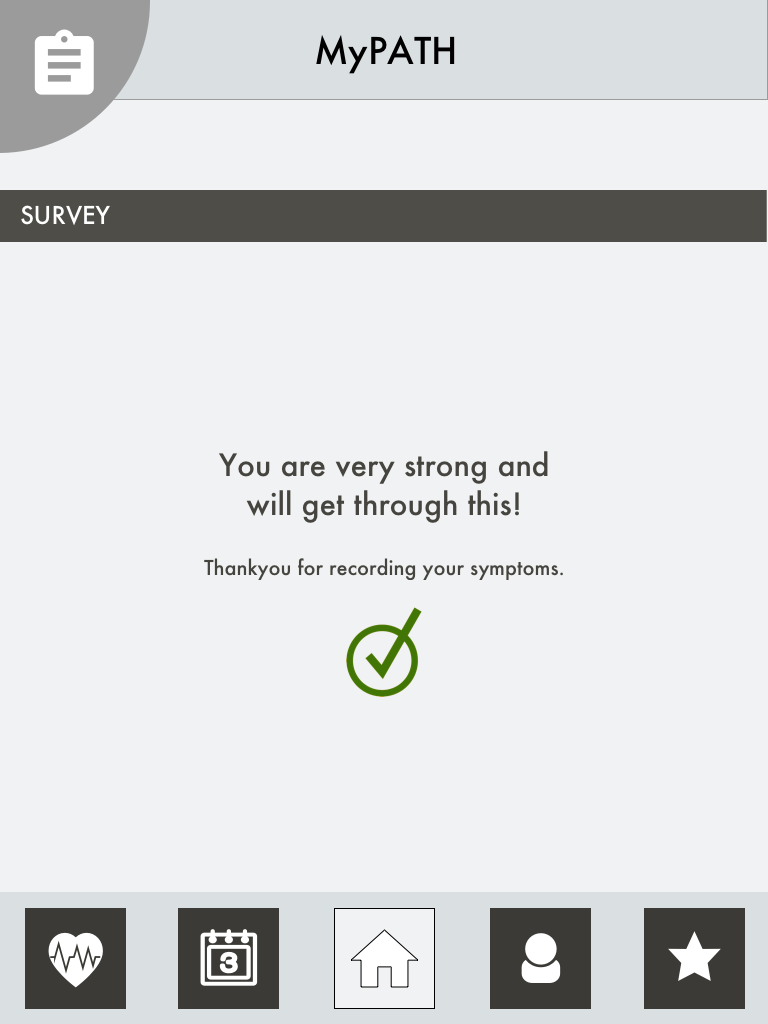 Message at the end of completing a survey