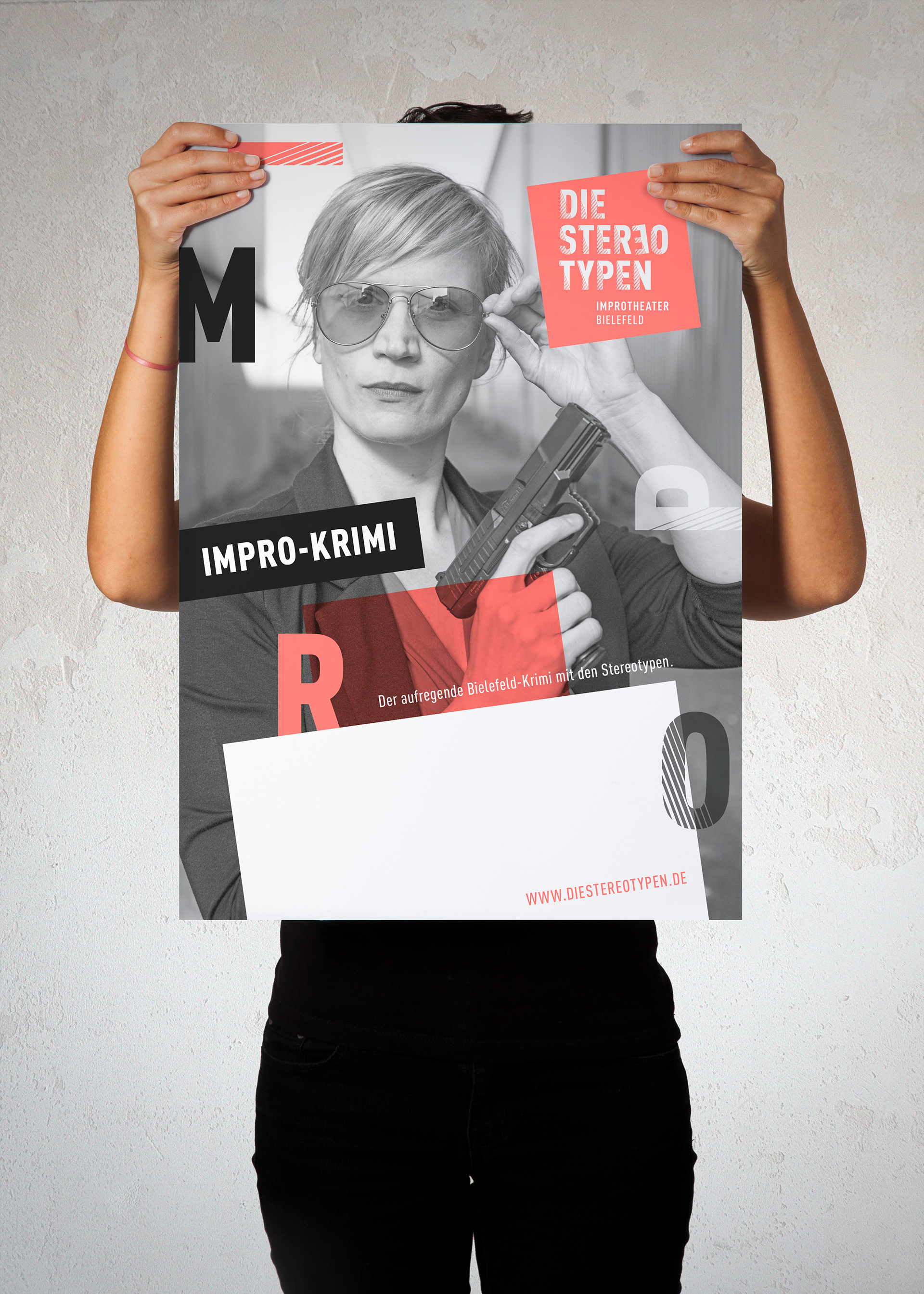 Plakatereihe – Die Stereotypen (Neon Rot)
