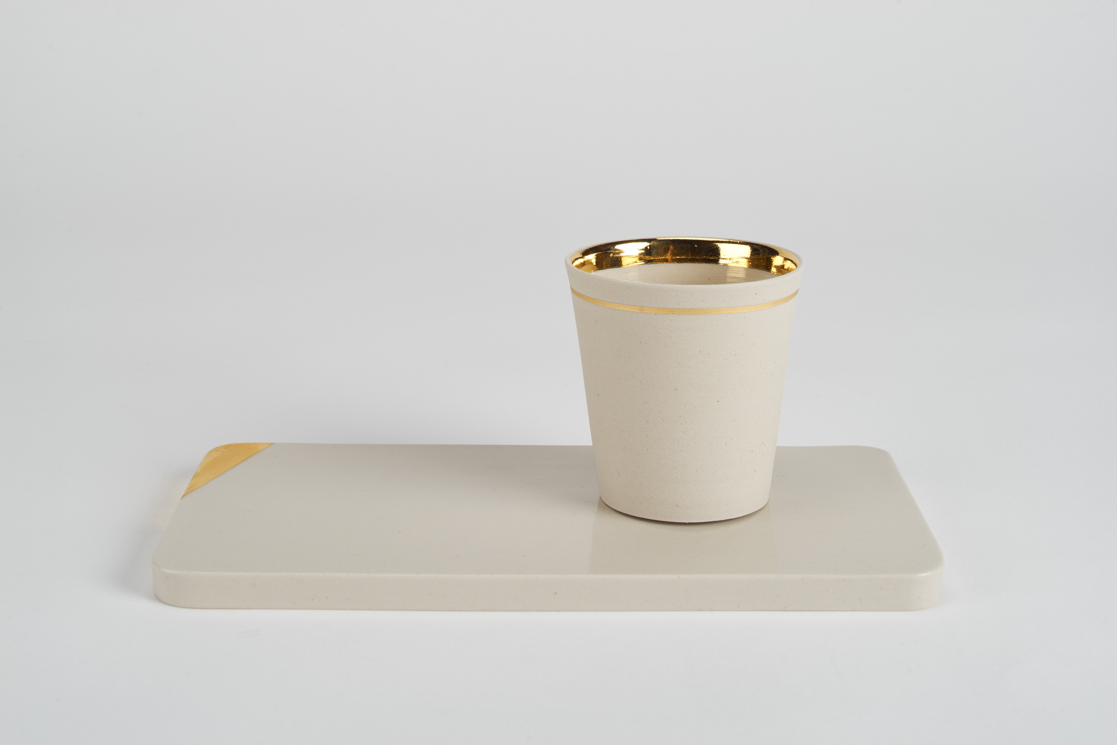 Tasse espresso 28€ / Plateau 46€ - Dorure à la feuille d'or