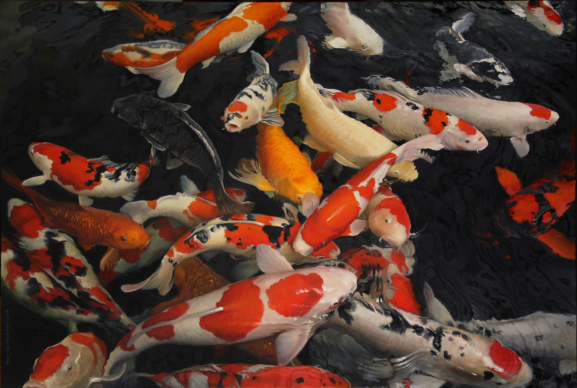 "Koi#2" oil on canvas 40"x60" 101cm x 152cm