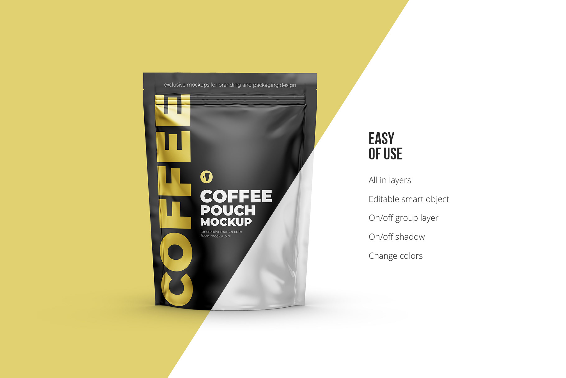 Download Exclusive Product Mockups - Coffee Stand up pouch mockup