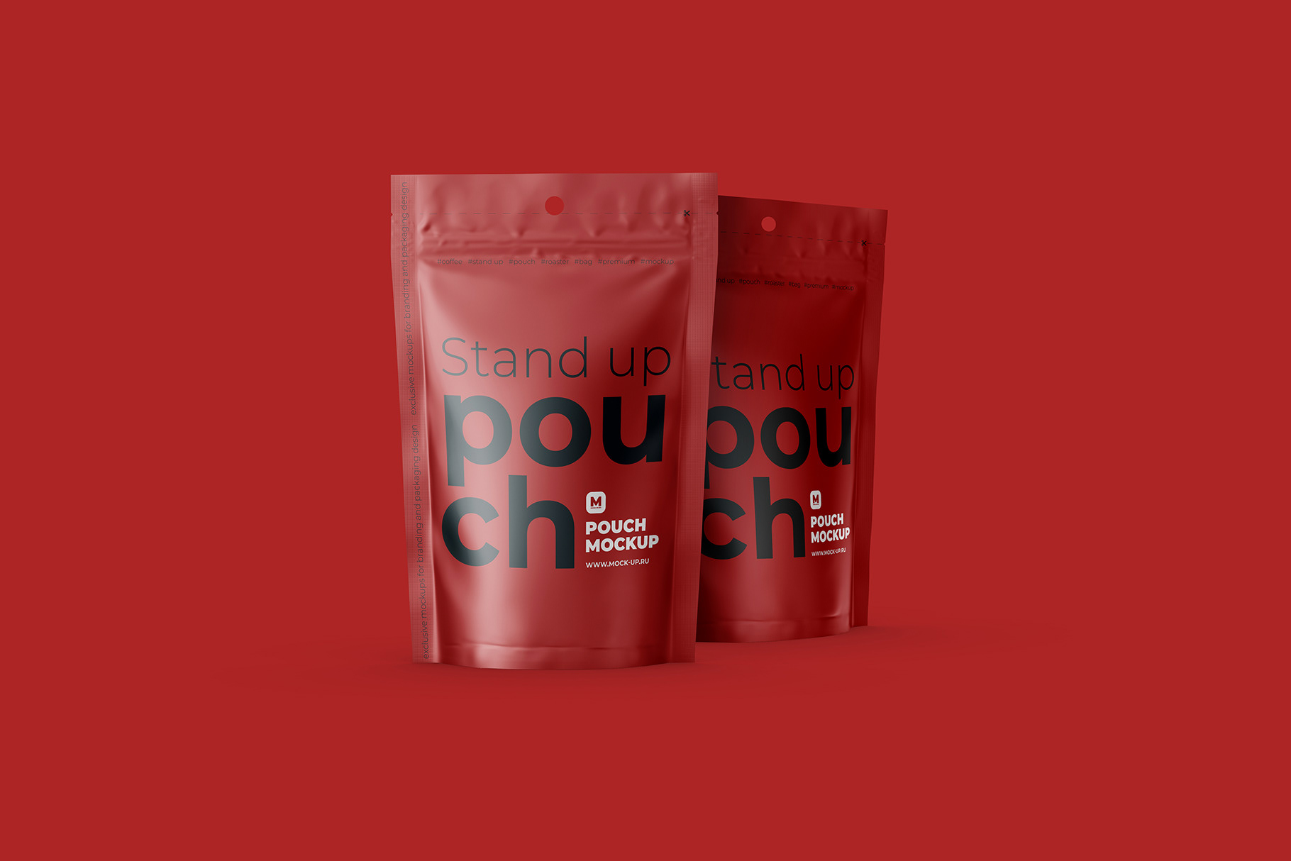 Download Exclusive Product Mockups - Stand-up Pouch Mockup front and side view