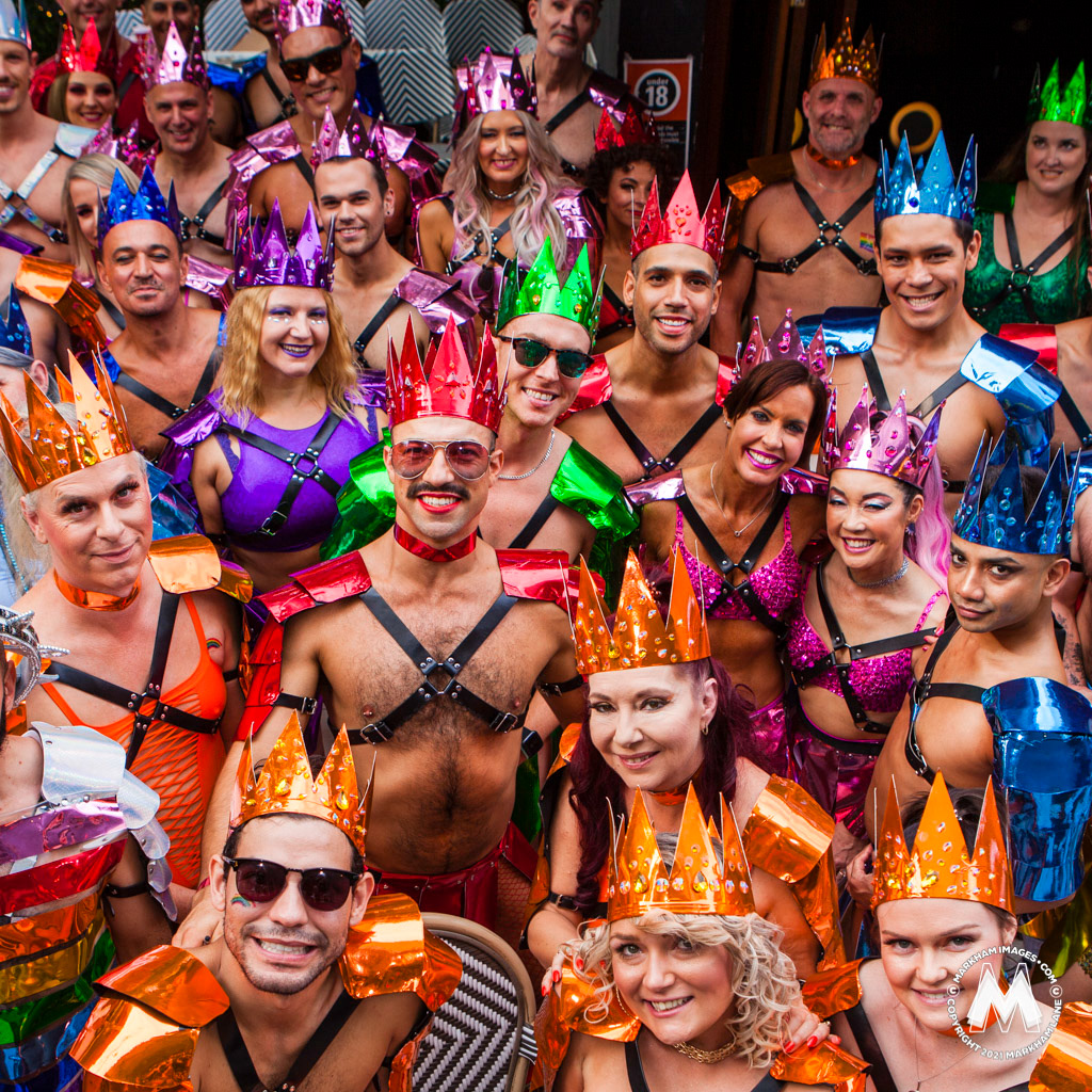 Queens for a day - cast members for the 2020 Colours of Our Community float