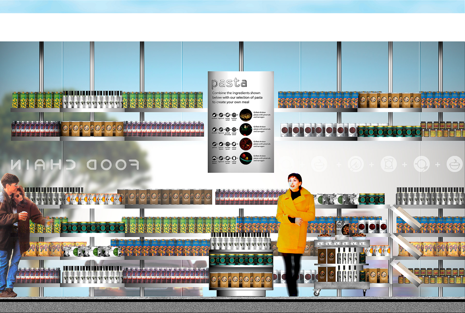 Render of store front retail project