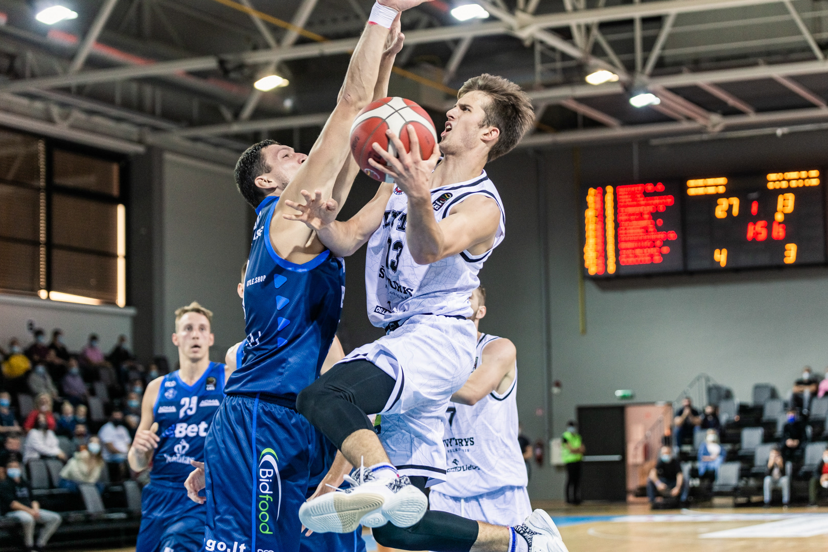 A. Marčiulionio (Vilniaus Rytas) prasiveržimas LKL rungtynių prieš Prienų CBet metu