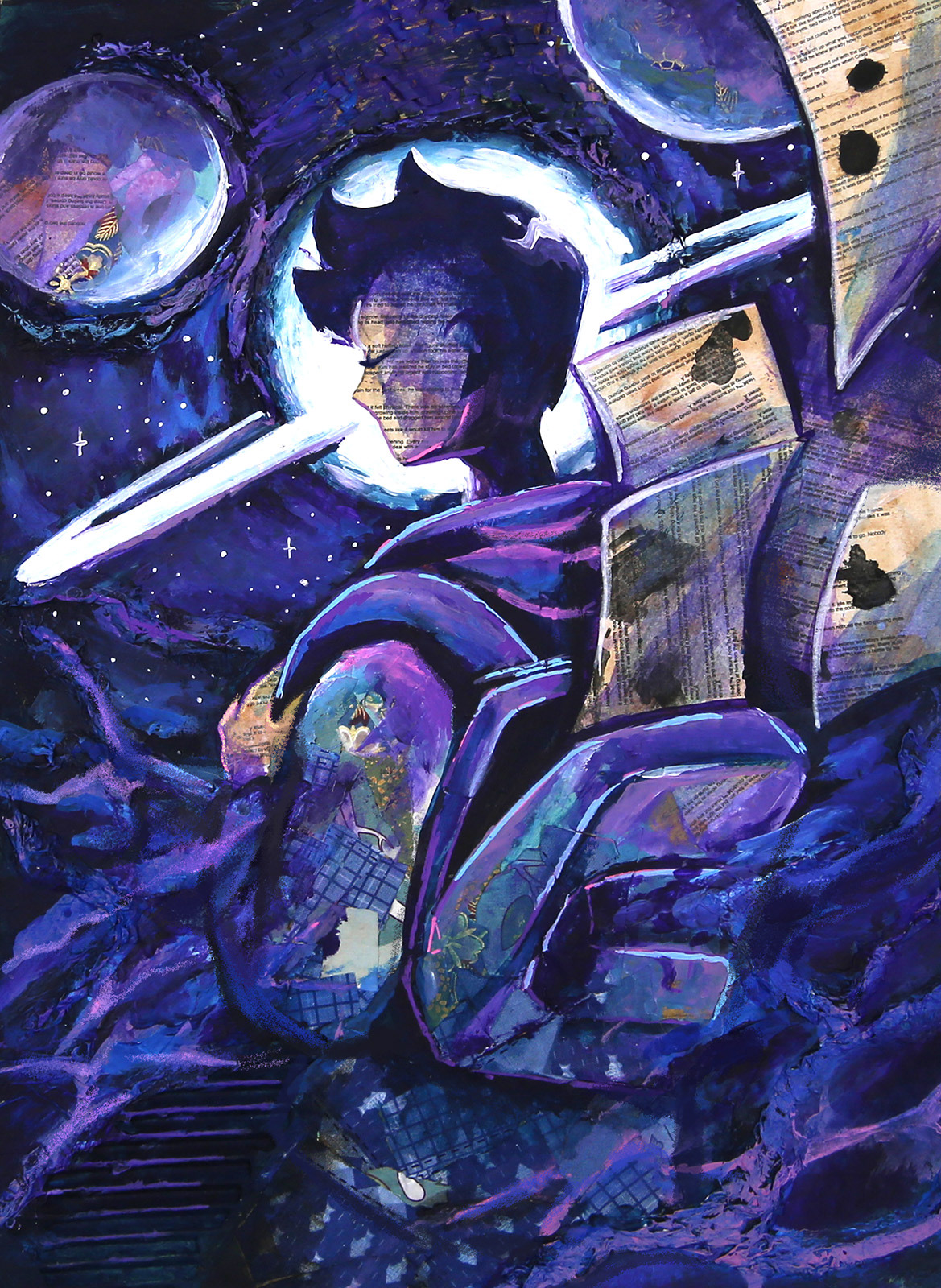 Embarking (Mixed Media) This painting encapsulates the importance of storytelling to my identity.