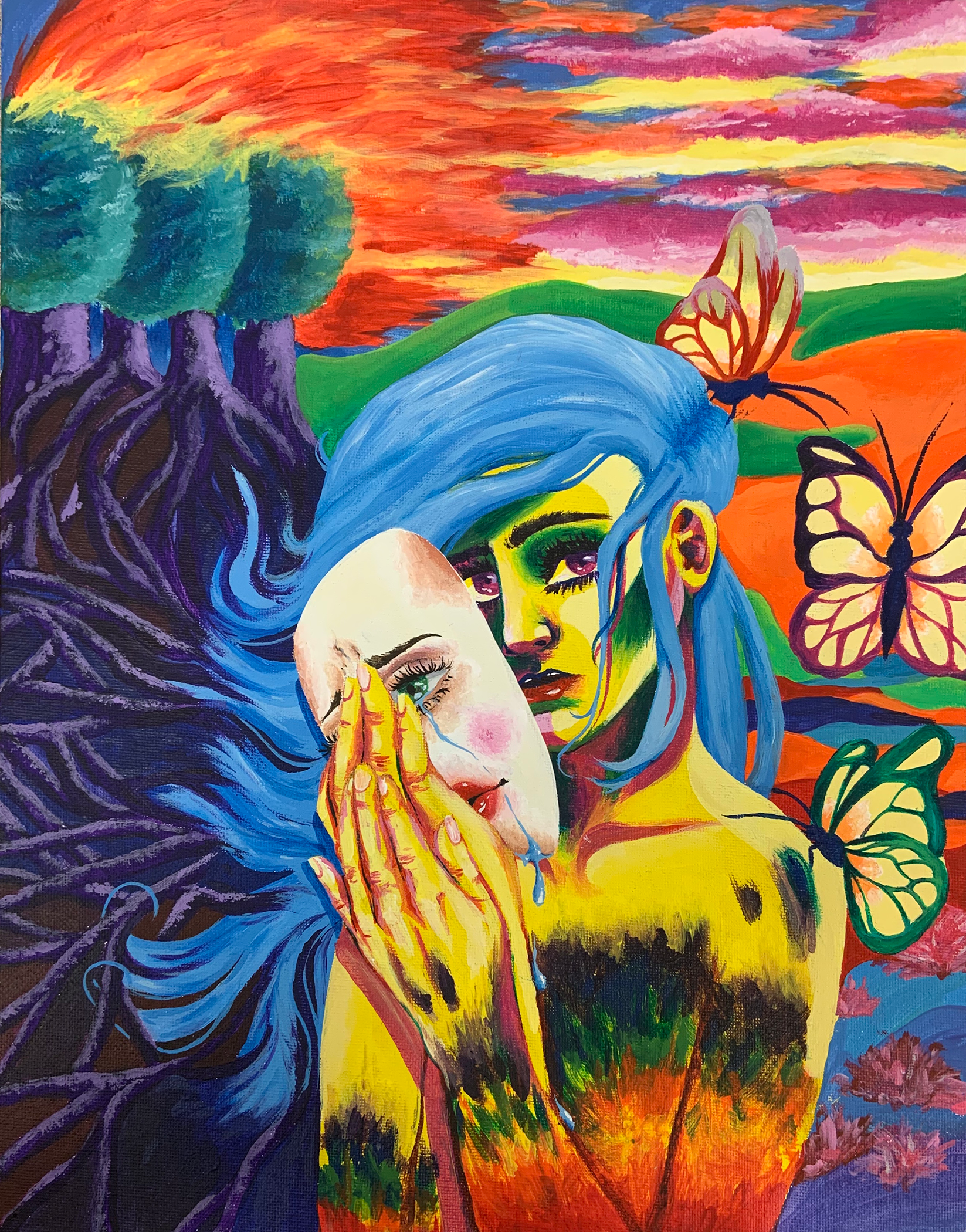 “Shield of Beauty”, Acrylic on Board, Janice Boudreaux, Ocean Springs High School