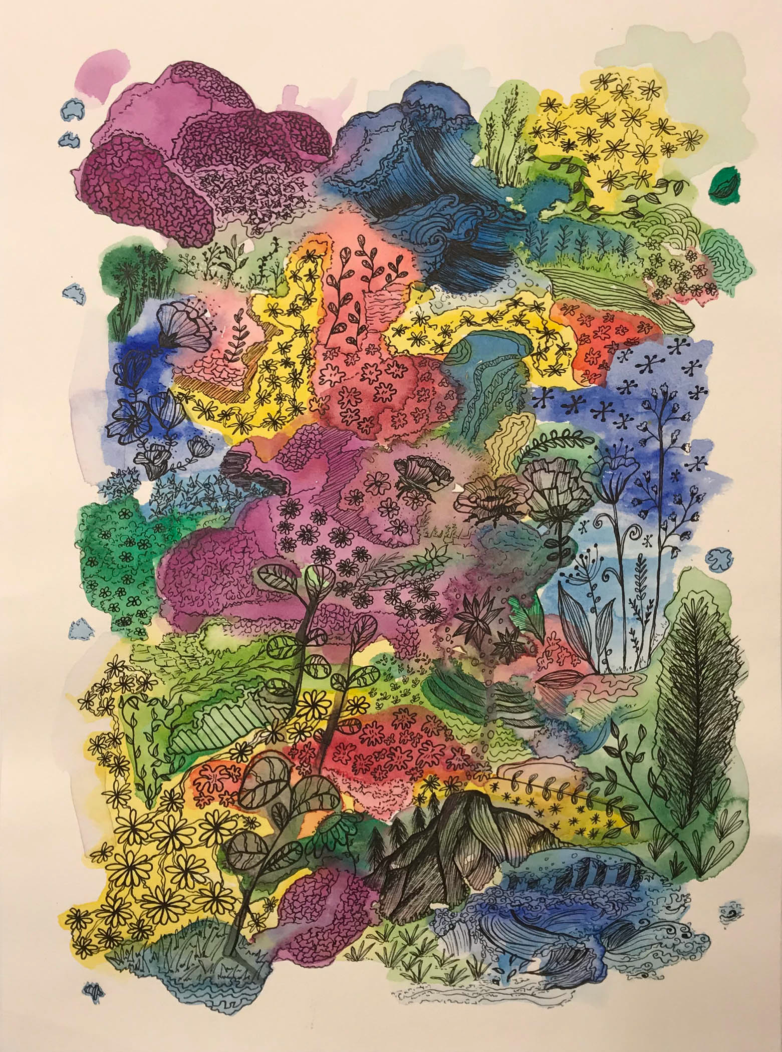 “Nature”, Mixed Media, Junnah Mondejar, Madison Central High School