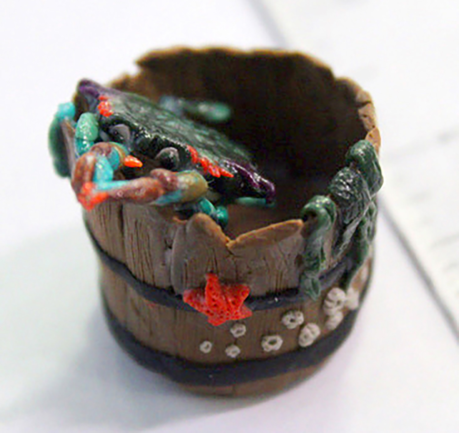 “Blue Crab Bucket”, Polymer clay, Drew Winter, Northwest Rankin High School