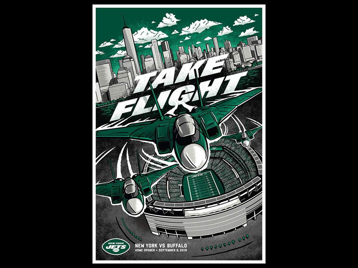 Ben Douglass: Designer and Illustrator - New York Jets Gameday Poster