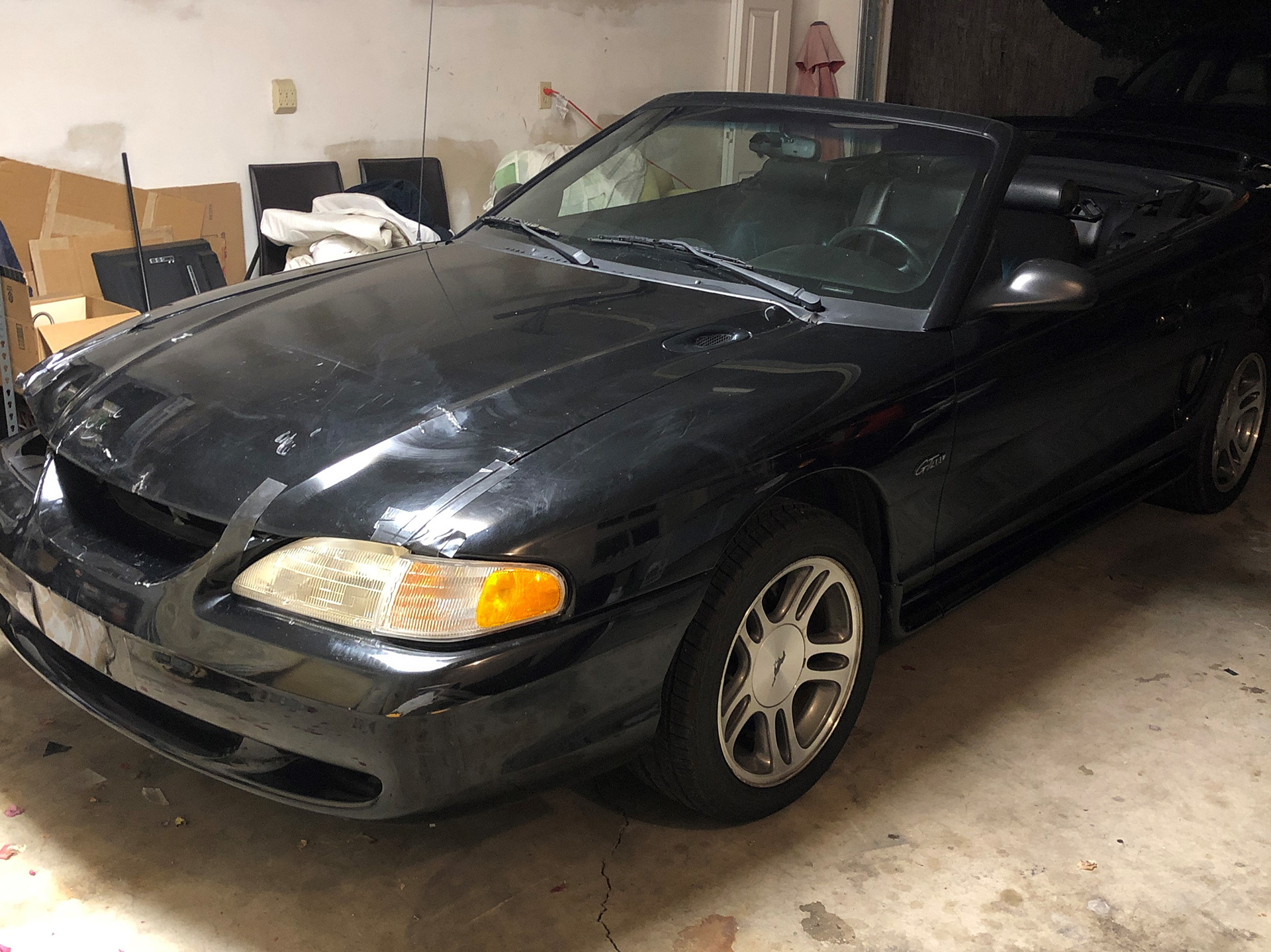 Totaled car, airbags deployed