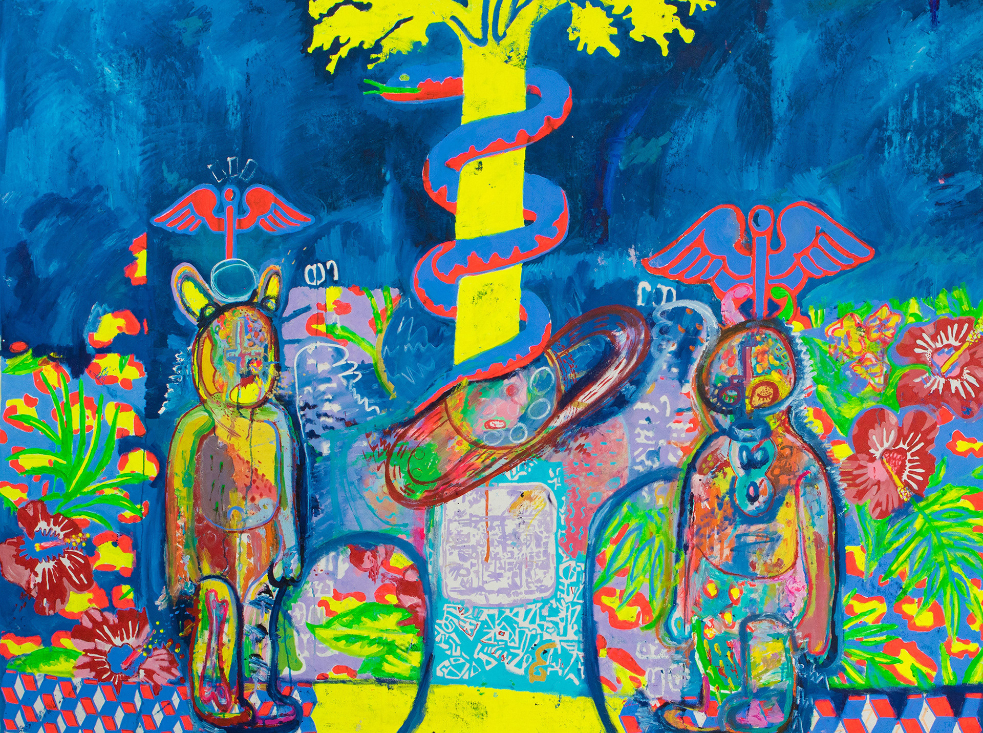 Prometheus (The Light Will Make You Suffer - for Zeb) - 2015 - 5x4' - acrylic, oil, and spray paint on canvas