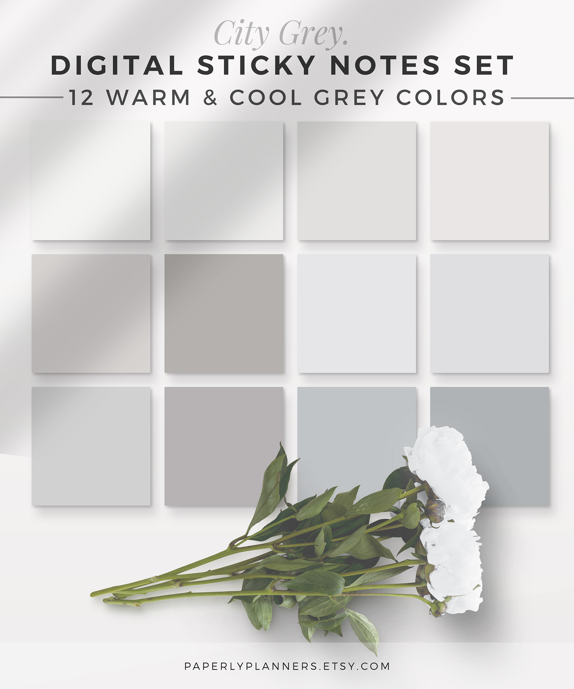 Paperly Planners - Beautiful, Productive. - CITY GREY Digital Sticky Notes