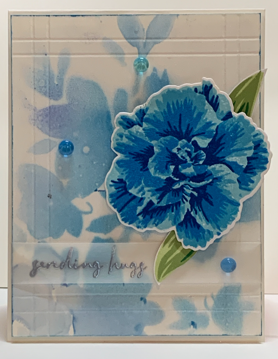 Airbrushed background with Stencil and find detailed lines on edge with Multi-demensional Carnation.