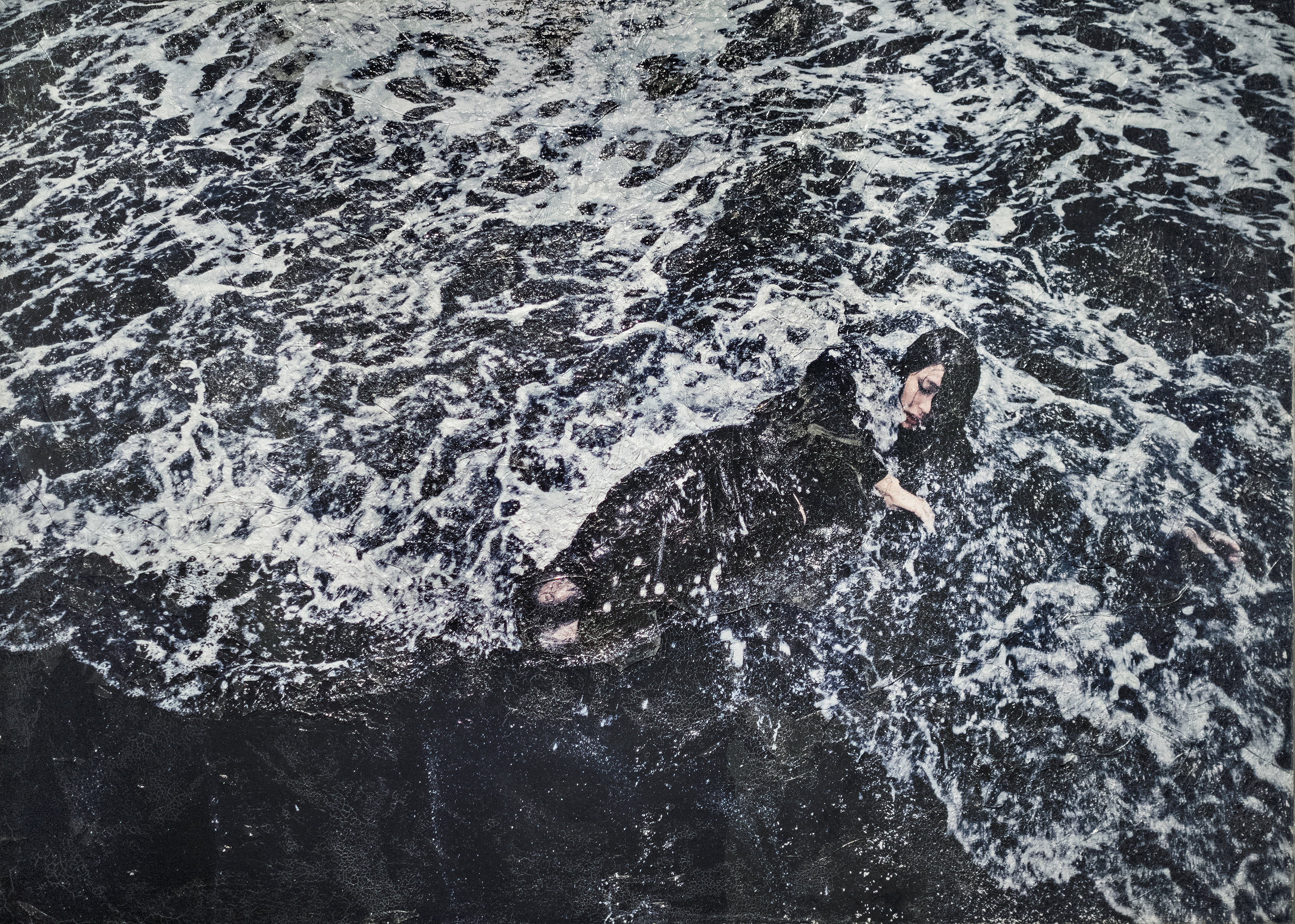 WAVE - #05, 2016, 900×600, Unique, Stucco, Grass, Wood panels, UVink print, Acrylic,Varnish Dimensions : 90 x 60cm Edition : Unique