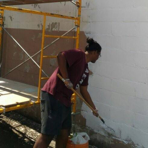 2016 - Prepping and priming for a community mural with the East Scarborough Boys and Girls Club