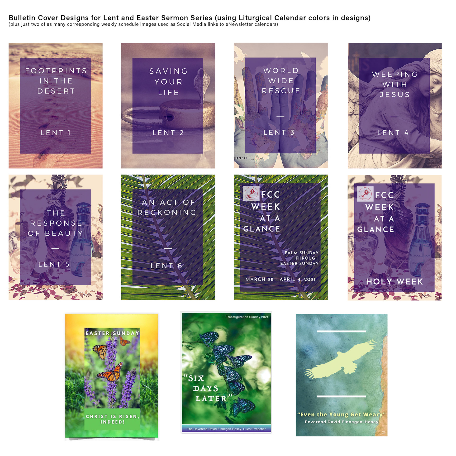Art and design of one of numerous Worship Bulletins for Sermon Series