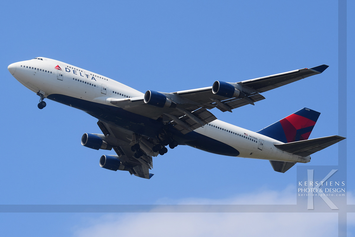 Delta Airlines - Boeing 747-451 - N670US - Detroit Metro Airport (KDTW)