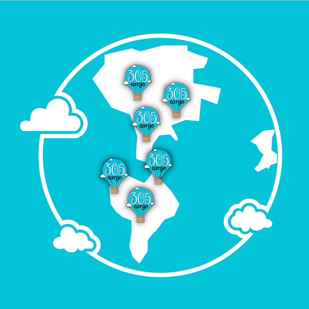 Íconos para globos de historias destacadas en Instagram para la agencia de envíos @305cargo