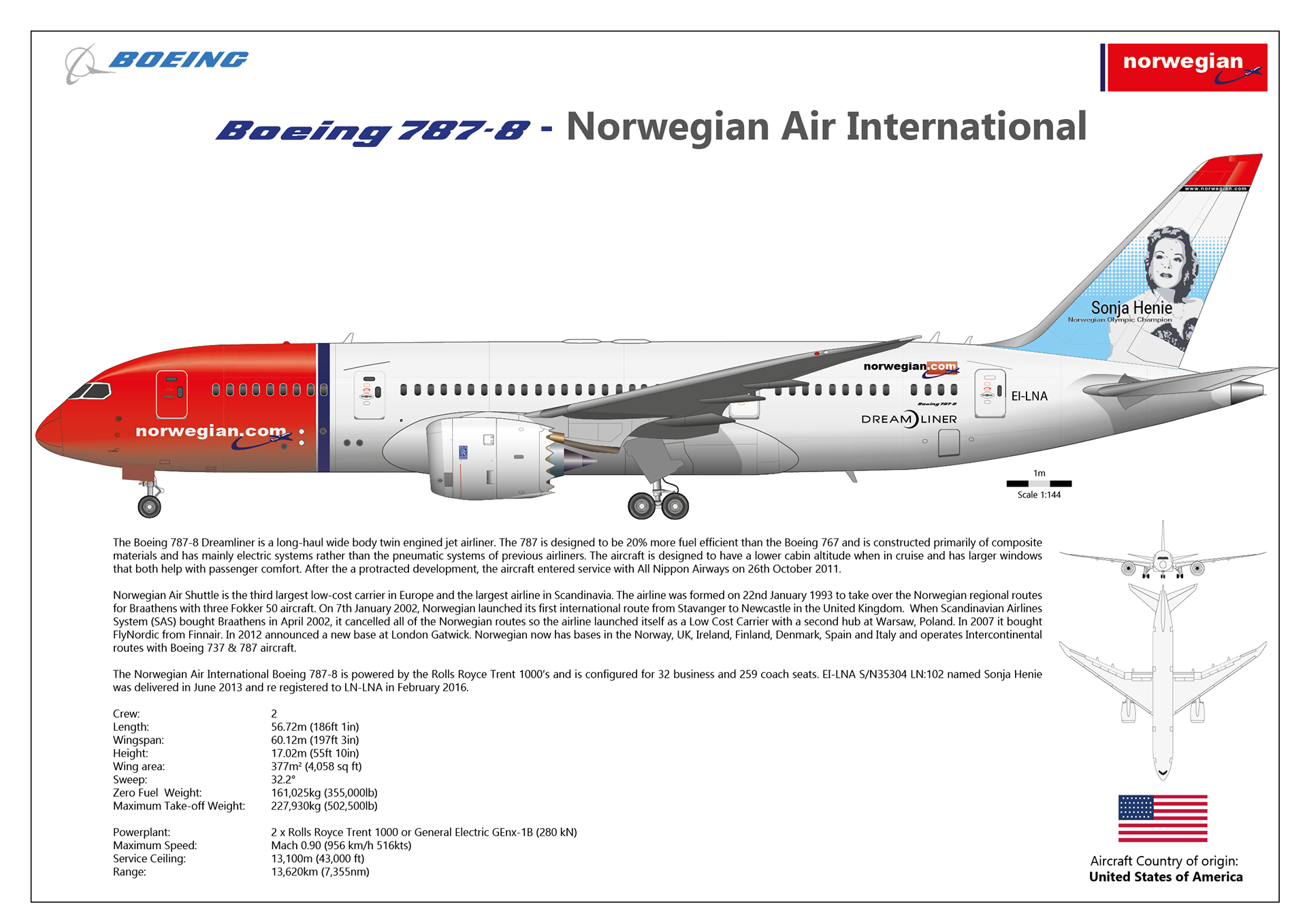 Glyn Chadwick Norwegian Boeing 787 8 Sonja Henie
