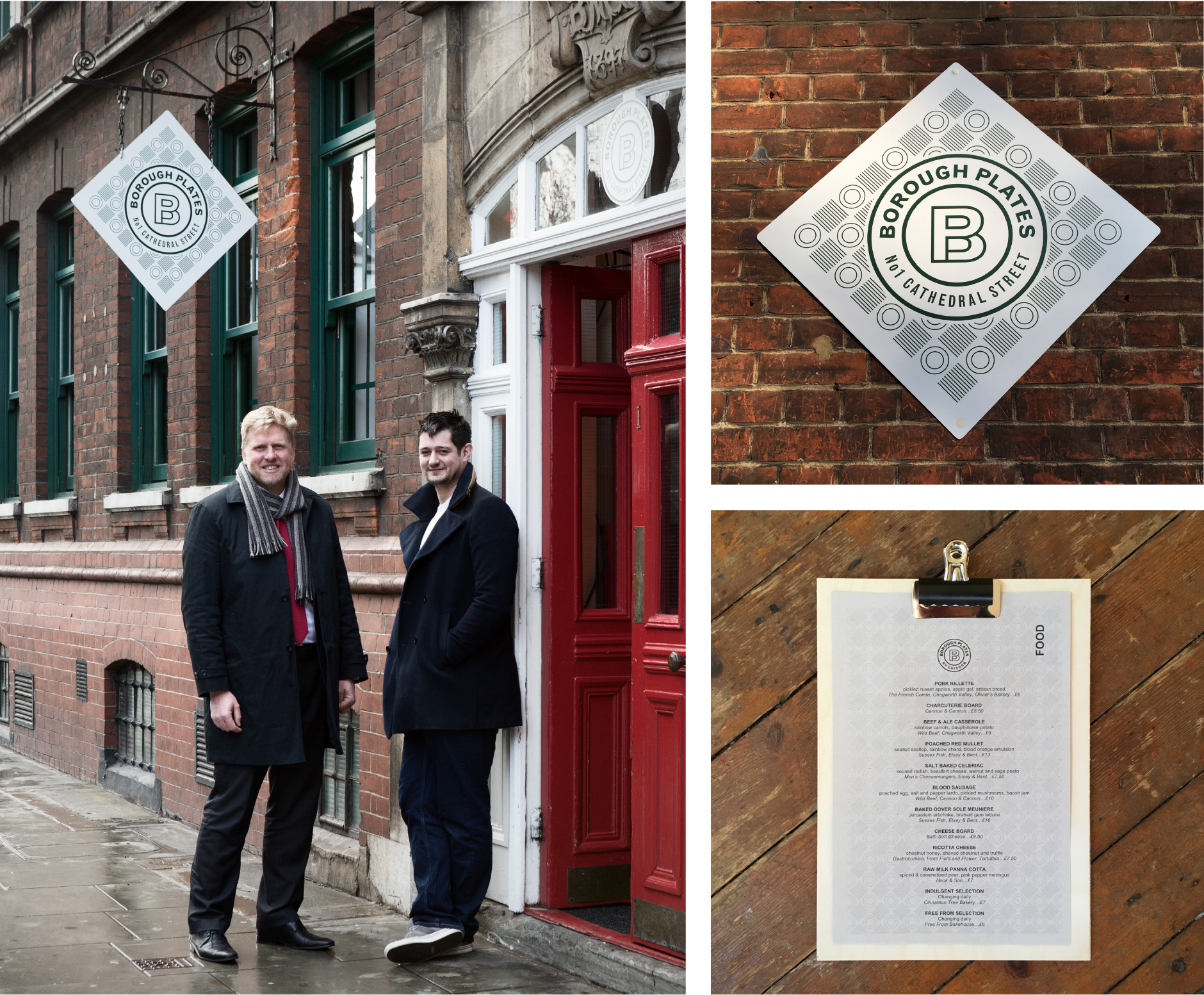 Borough Plates restaurant identity design by Peter Gibbons
