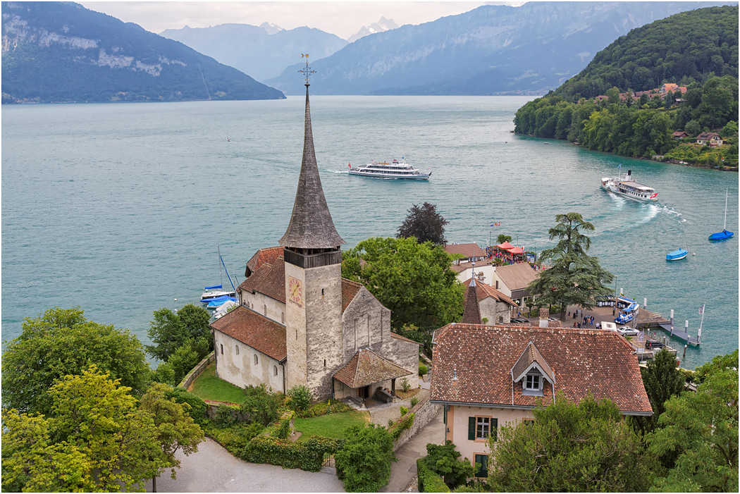 View from the tower, Schloss Speiz, Lake Thun