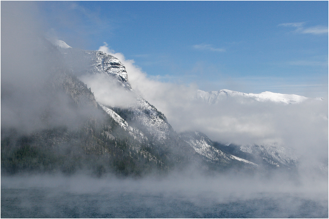 Mist over Lake Minnewanka
