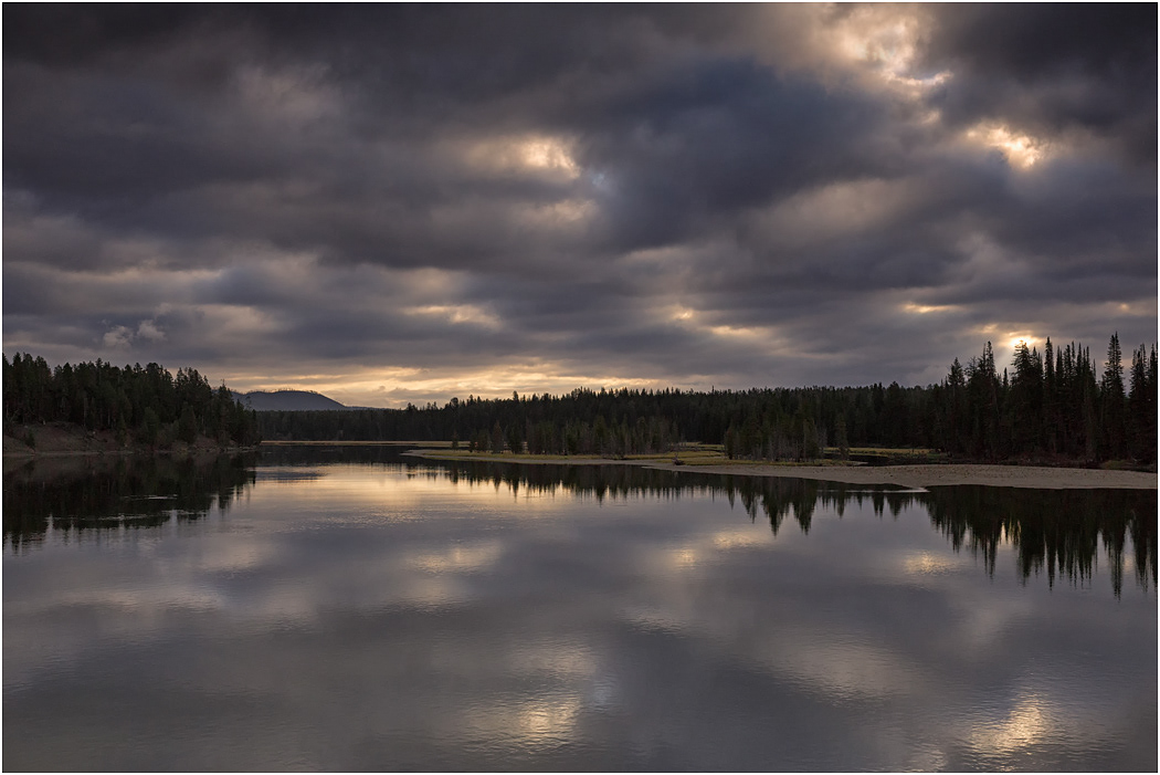 Morning Clouds reflected in Yellowstone River, Yellowstone NP
