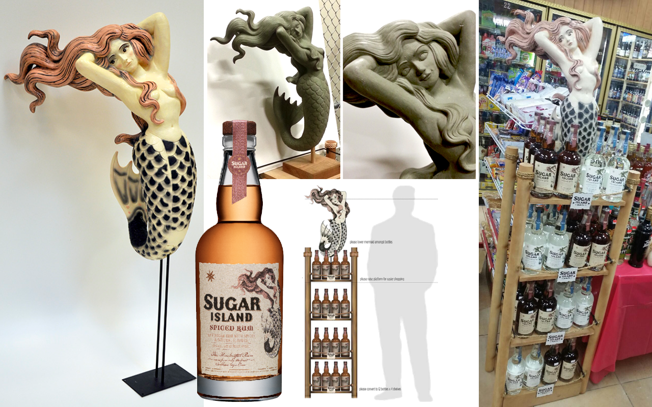 Sugar Island Rum Mascot Liquor Account Semi-Permanent Display