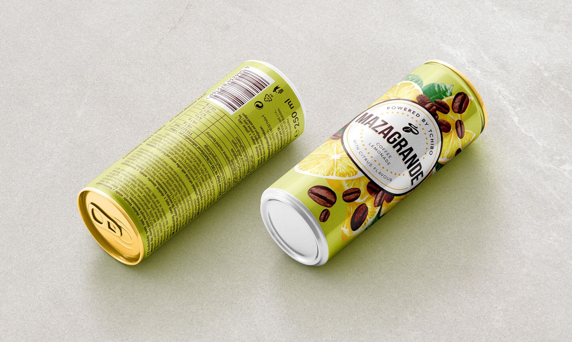 Andreea Bora design Mazagrande Tchibo coffee lemonade packaging design Cocoon prague