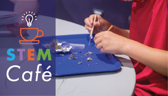 Promotional banner for the STEM Cafe photographed and designed by me