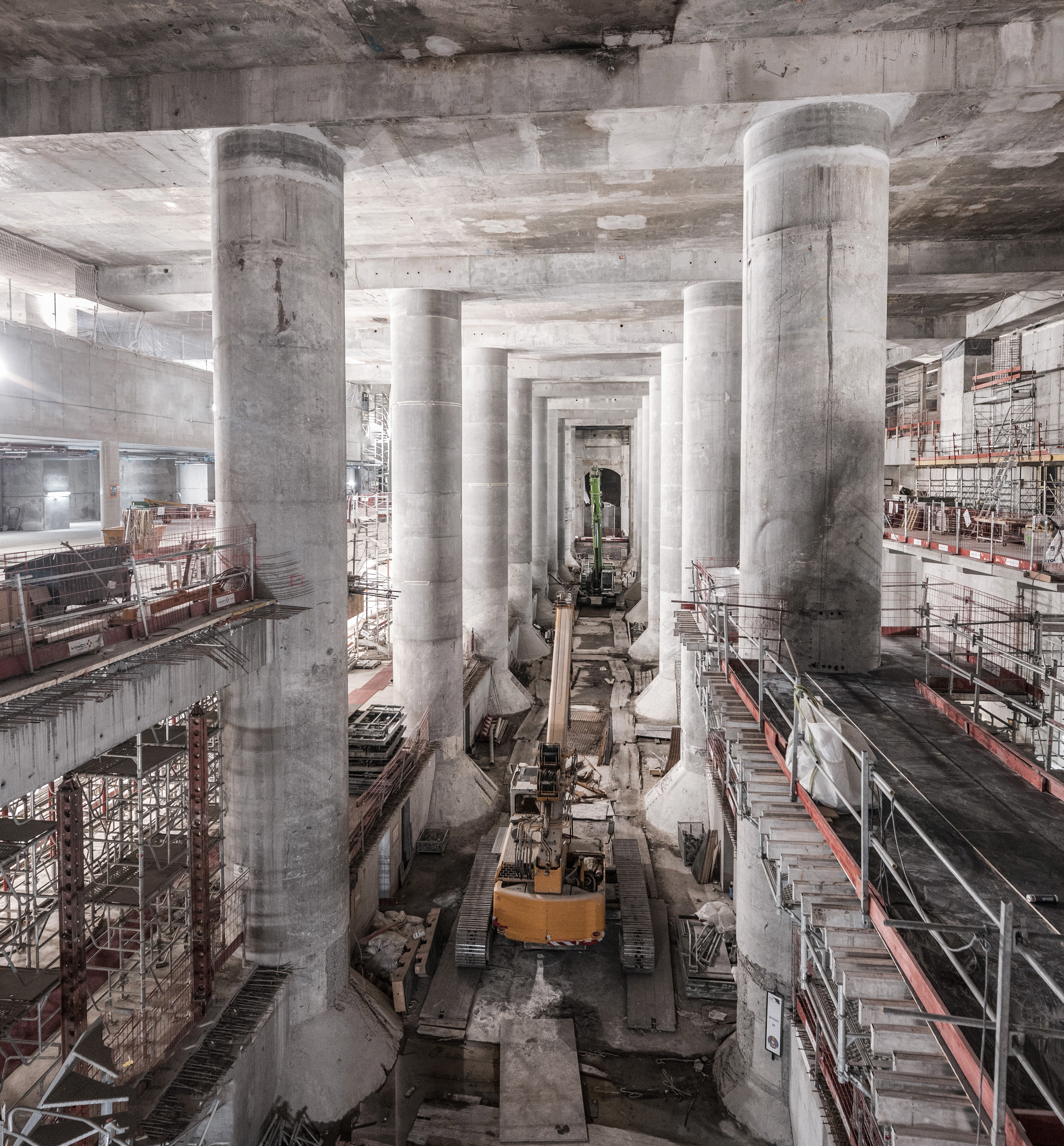 Gare souterraine en construction