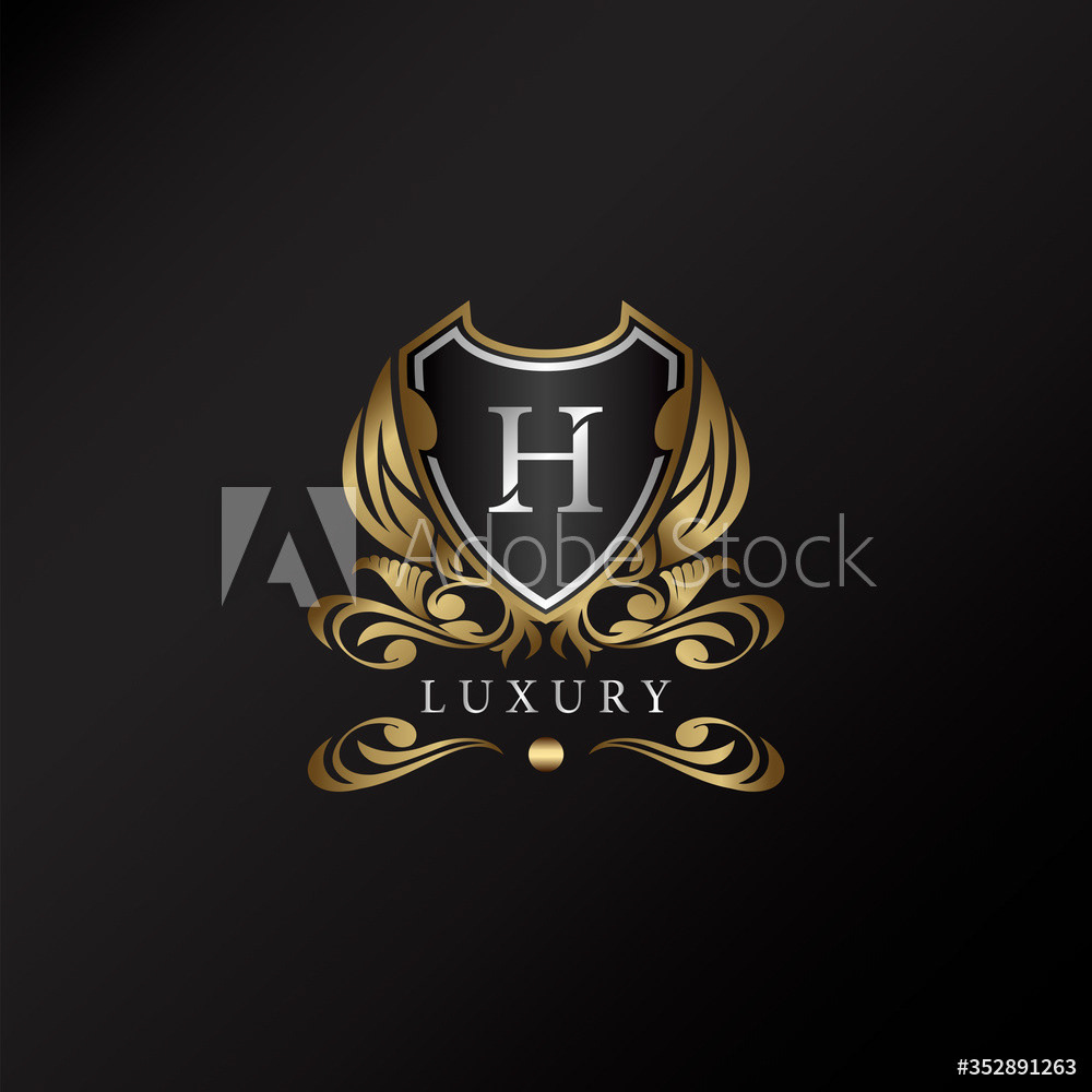 Gold Shield H Letter