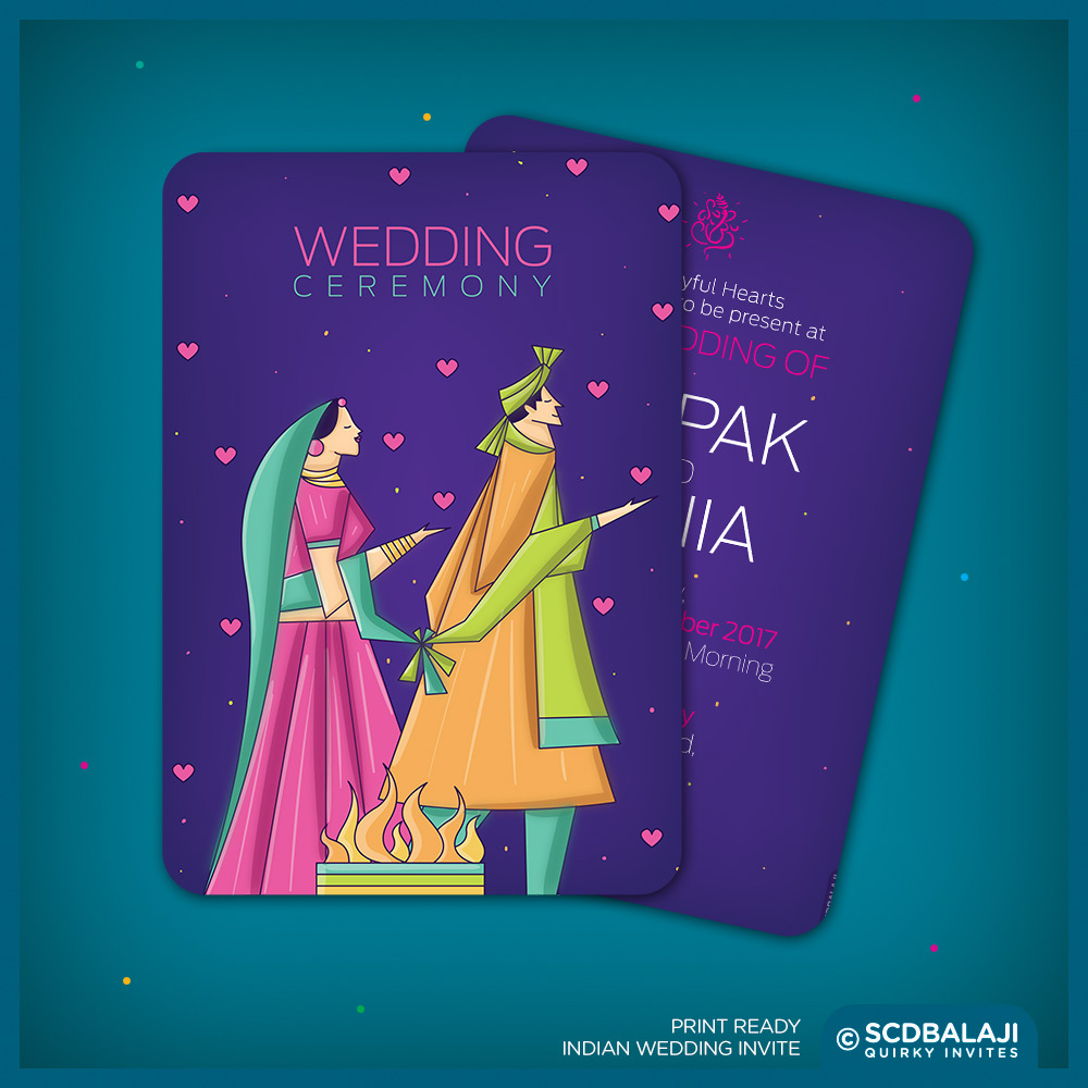 Quirky Indian Wedding Invitations Contemporary Indian Wedding