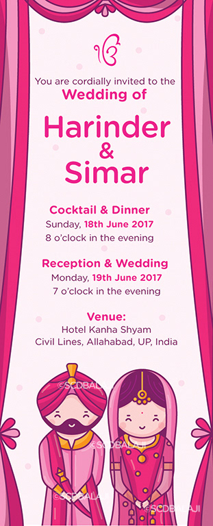 Quirky Indian Wedding Invitations Sikh Wedding 