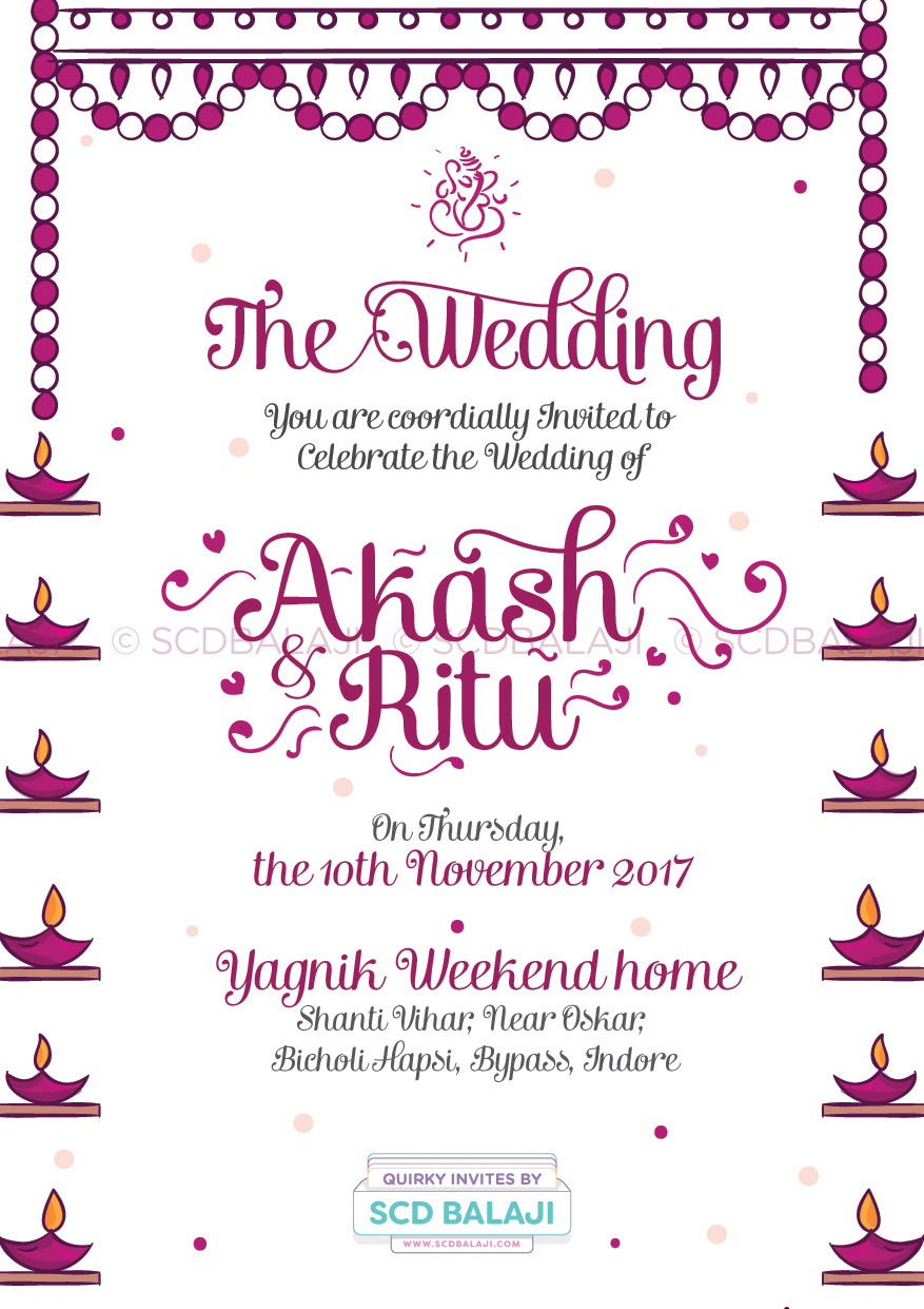 quirky indian wedding invitations - gujarati wedding